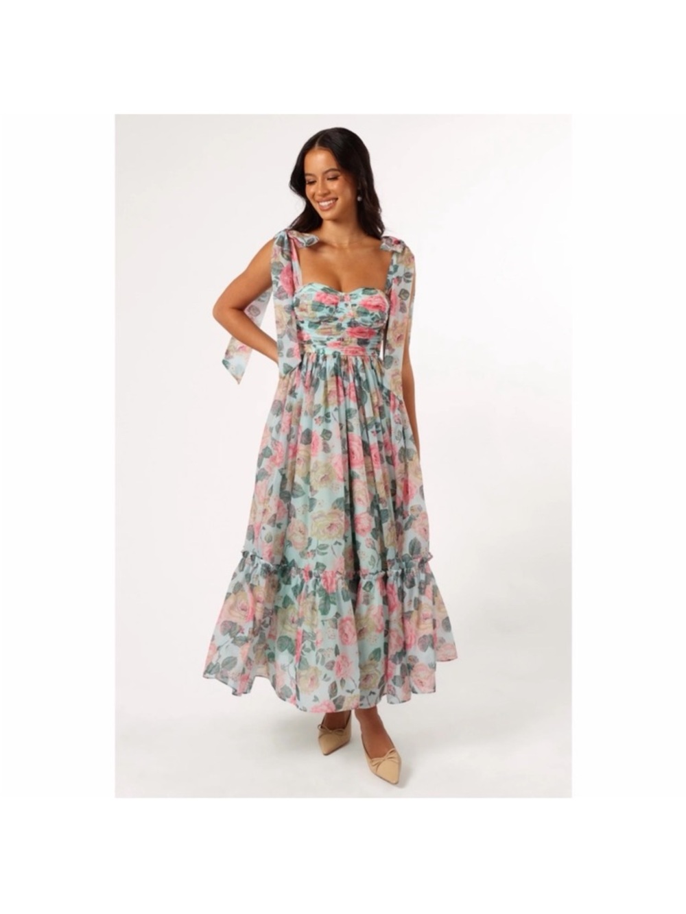 Petal & Pup NWT Floral Tie-Shoulder Maxi Dress - Picture 8 of 8
